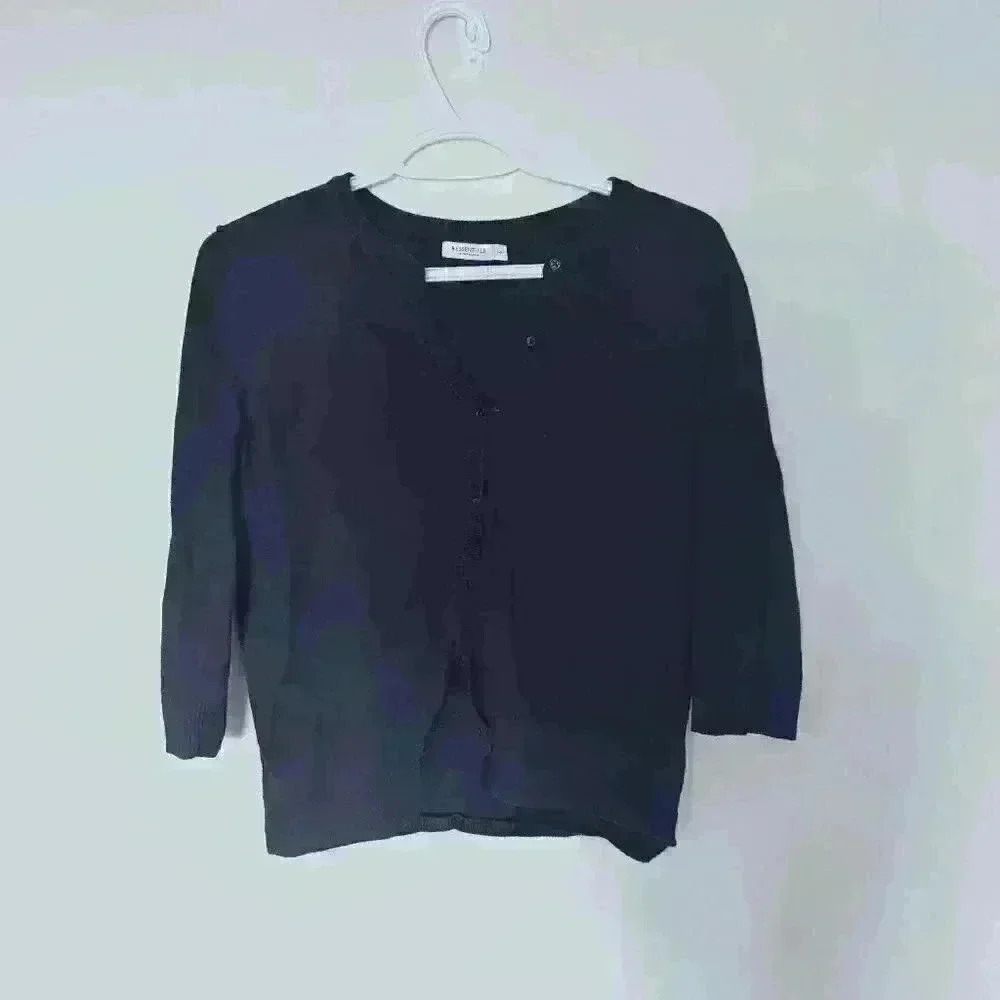 Reitmans, R Essentials ,3/4  sleeves, black, cardigan, size small